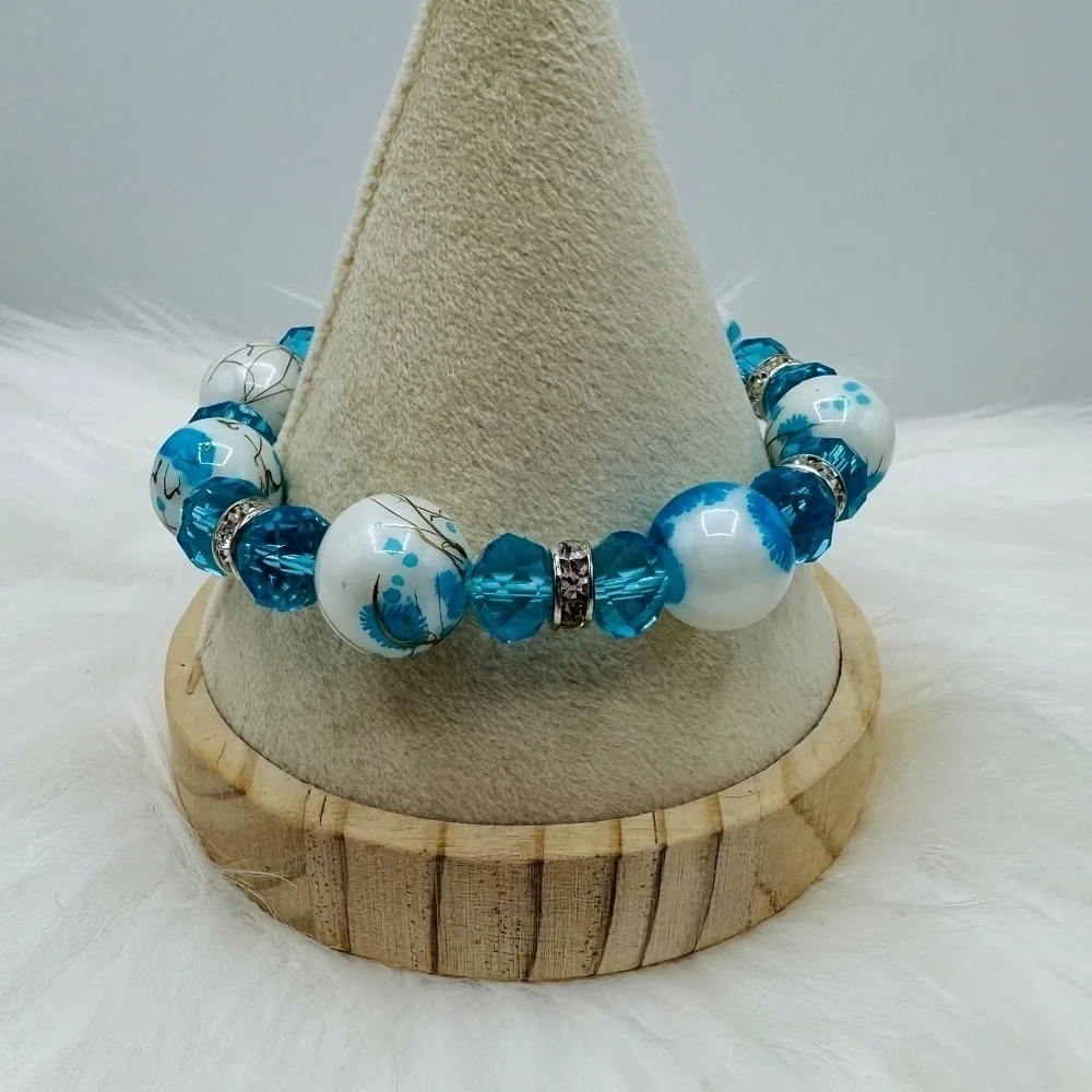 Colorful Beaded Glass Fashion Statement Stackable Bracelet Style 2